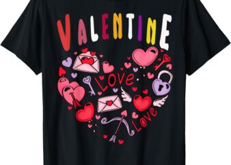 Valentine’s Day My Heart My Love Boys Girls Kids T-Shirt