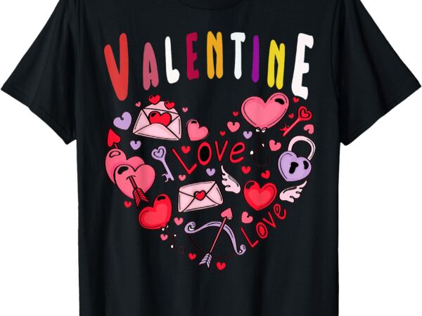 Valentine’s day my heart my love boys girls kids t-shirt