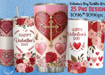 Valentine's day tumbler wrap design