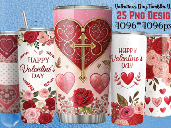 Valentine’s day tumbler wrap design