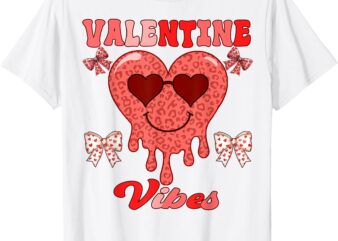 Valentines Day Vibes heart Melts leopard Boys women girls T-Shirt