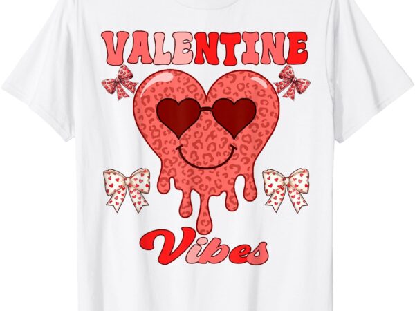 Valentines day vibes heart melts leopard boys women girls t-shirt