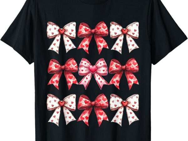 Valentines day heart coquette bow ribbons women kids girls t-shirt