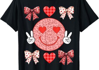 Valentines Day hearts leopard love funny women girls boys T-Shirt