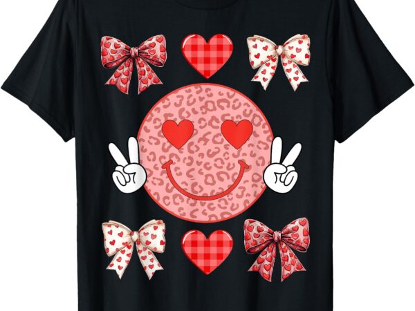 Valentines day hearts leopard love funny women girls boys t-shirt