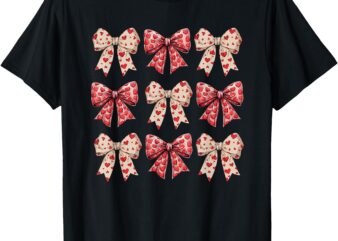 Valentine’s day Heart Coquette Bow Happy Valentines Day T-Shirt