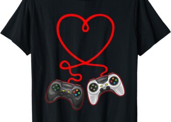 Video Gamer Valentines Day T Shirt With Controllers Heart T-Shirt