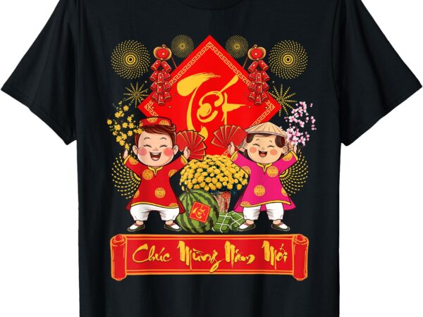 Vietnamese new year chuc mung nam moi boy girl ao dai dress t-shirt