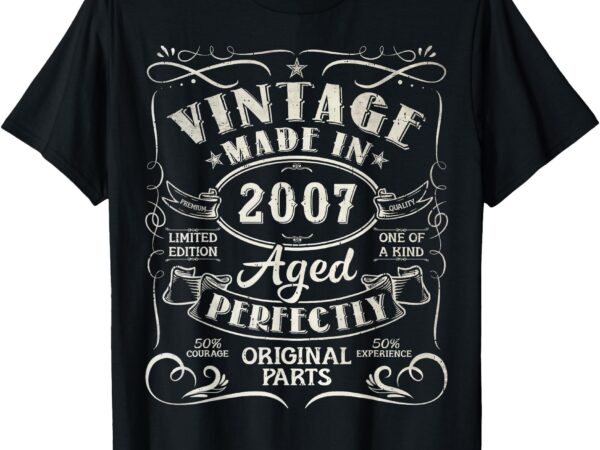 Vintage 18th birthday decorations men funny 2007 18 birthday t-shirt