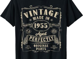 Vintage 70th Birthday Decorations Men Funny 1955 70 Birthday T-Shirt