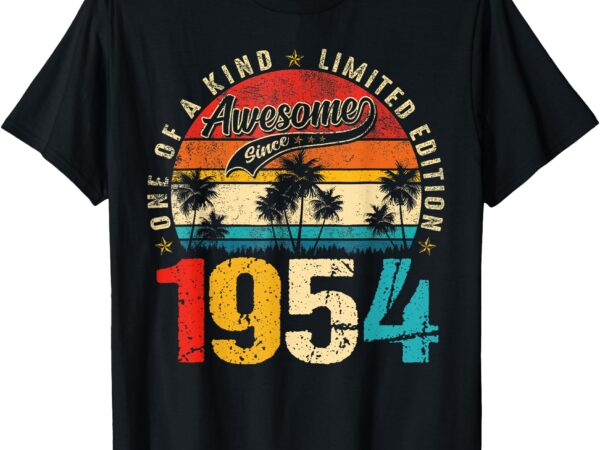 Vintage awesome since 1954 71st birthday men 71 years old t-shirt