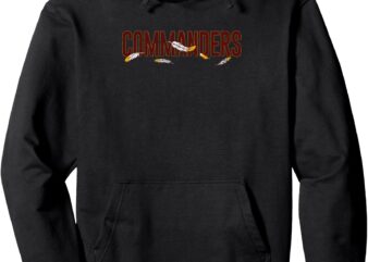 Vintage Commanders’ Feather Distressed Sports Spirit Pullover Hoodie