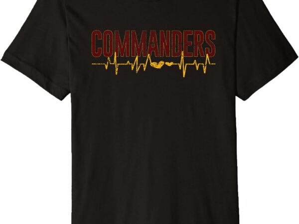 Vintage commanders’ heart beat distressed sports spirit premium t-shirt