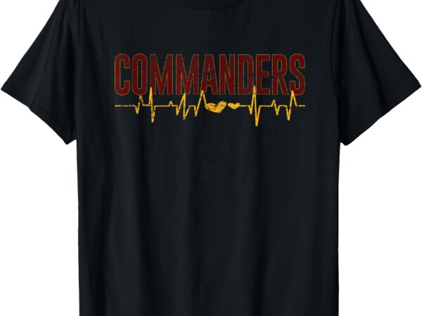 Vintage commanders’ heart beat distressed sports spirit t-shirt