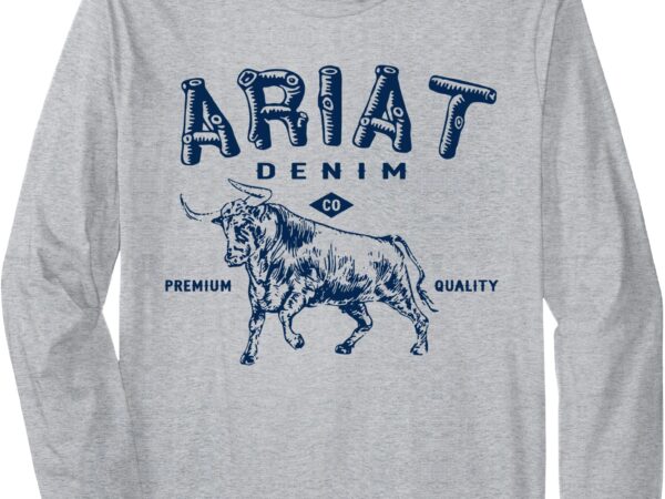 Vintage inspired shirt, ariat denim bull, western flair tee long sleeve t-shirt