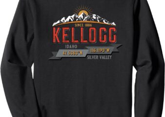 Vintage Kellogg Idaho USA Mountains Sunrise Travel Souvenir Sweatshirt