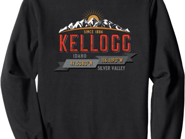 Vintage kellogg idaho usa mountains sunrise travel souvenir sweatshirt