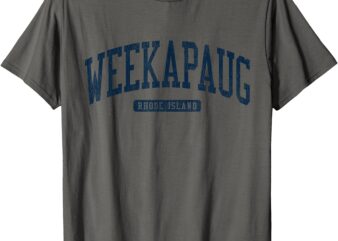 Weekapaug Rhode Island RI College University Style Blue T-Shirt