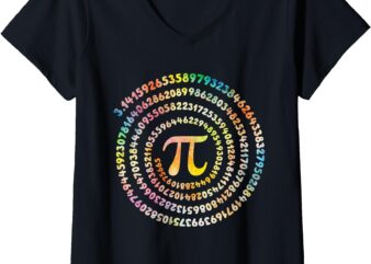 Womens 3,14 Pi Number Symbol Pi Day Math Lover Science Teacher Kids V-Neck T-Shirt