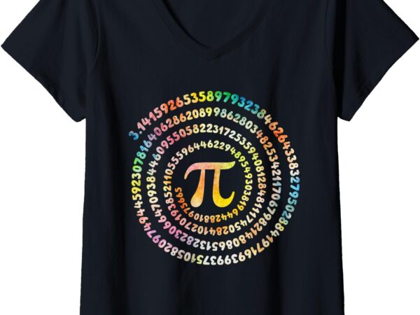 Womens 3,14 pi number symbol pi day math lover science teacher kids v-neck t-shirt