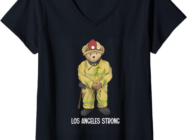 Womens bear relief los angeles strong v-neck t-shirt