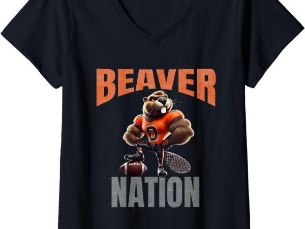 Womens beaver nation in the great state of oregon v-neck t-shirt