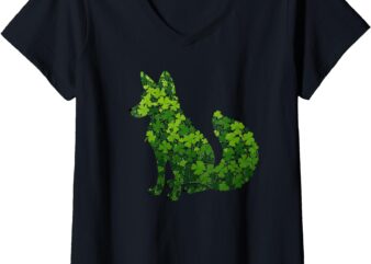 Womens Clover Fox V-Neck T-Shirt