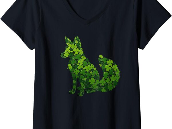 Womens clover fox v-neck t-shirt