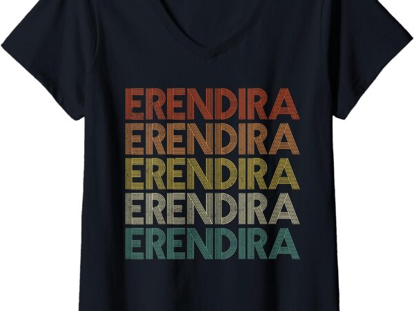 Womens erendira retro vintage v-neck t-shirt