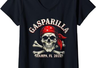 Womens Gasparilla 2025 Pirate Festival Tampa FL V-Neck T-Shirt