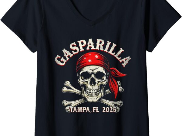 Womens gasparilla 2025 pirate festival tampa fl v-neck t-shirt