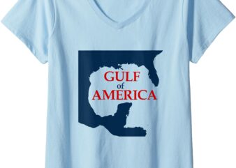 Womens Gulf of Tee America V-Neck T-Shirt