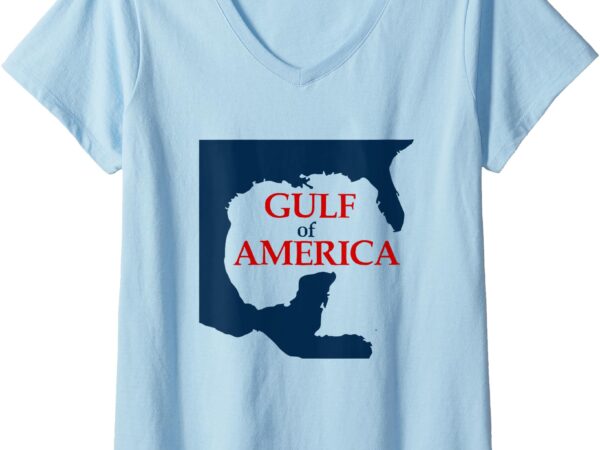 Womens gulf of tee america v-neck t-shirt