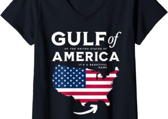 Womens Gulf of US America V-Neck T-Shirt