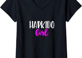 Womens Hapkido Girl Women Martial Arts Funny Cute Gift V-Neck T-Shirt