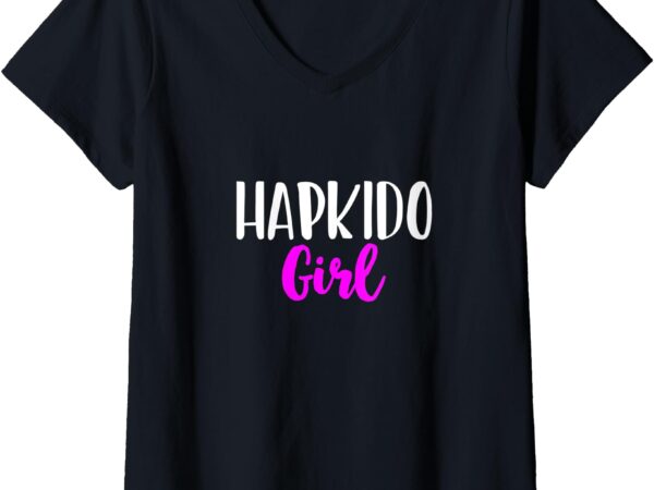 Womens hapkido girl women martial arts funny cute gift v-neck t-shirt