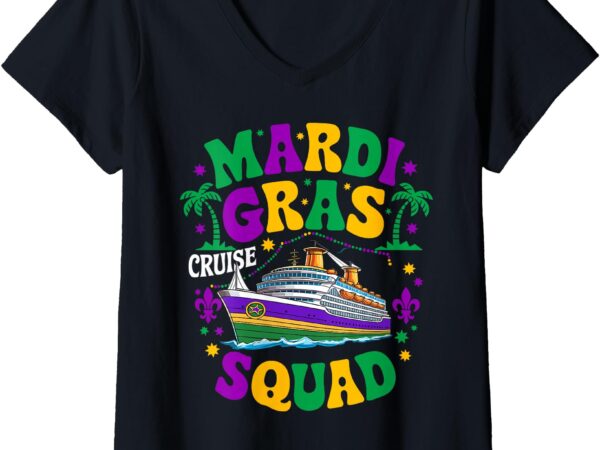 Womens mardi gras cruise crew 2025 trip new orleans family matching v-neck t-shirt