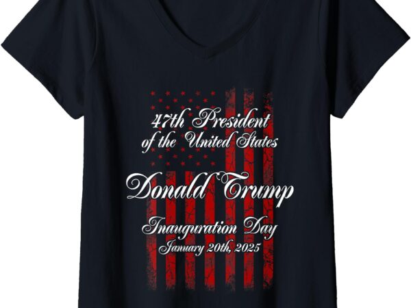 Womens memorabilia president donald trump inauguration day 2025 v-neck t-shirt