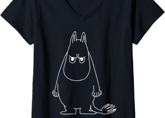 Womens Moomin Angry Moomintroll V-Neck T-Shirt