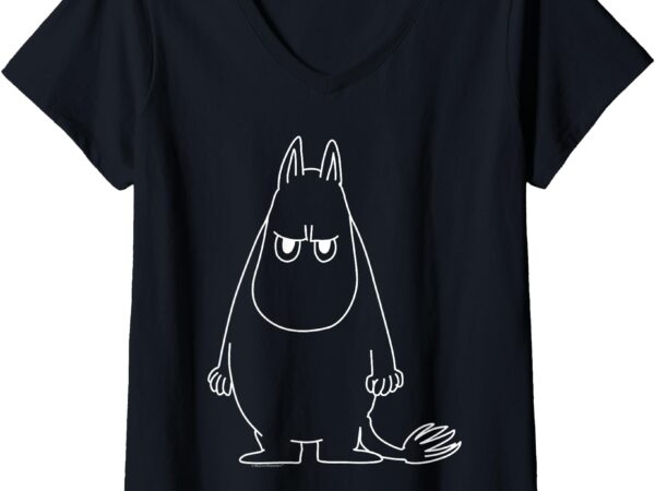 Womens moomin angry moomintroll v-neck t-shirt