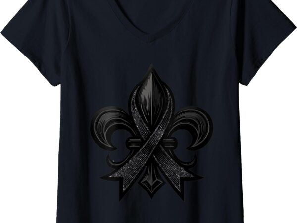 Womens new orleans strong 2025 nola strong support fleur de lis v-neck t-shirt