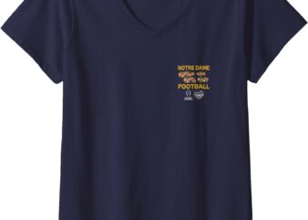 Womens Notre Dame Fighting Irish CFP Orange Bowl 2024-25 Navy Back V-Neck T-Shirt