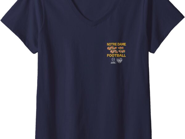 Womens notre dame fighting irish cfp orange bowl 2024-25 navy back v-neck t-shirt