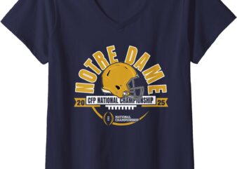 Womens Notre Dame Fighting Irish National Championship 2025 CFP V-Neck T-Shirt