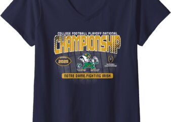 Womens Notre Dame Fighting Irish National Championship CFP 2025 V-Neck T-Shirt