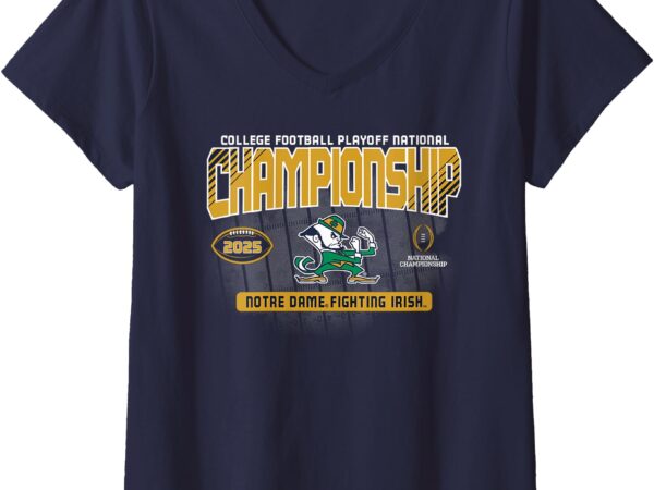 Womens notre dame fighting irish national championship cfp 2025 v-neck t-shirt