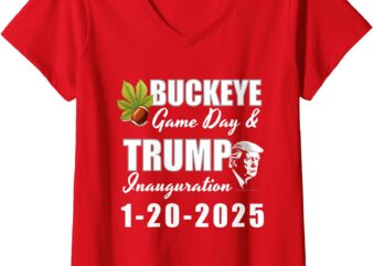 Womens Ohio Donald Trump Inauguration Day 2025 Buckeye State V-Neck T-Shirt