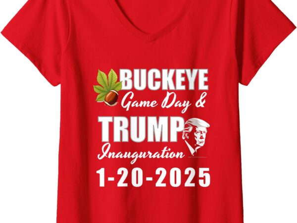 Womens ohio donald trump inauguration day 2025 buckeye state v-neck t-shirt