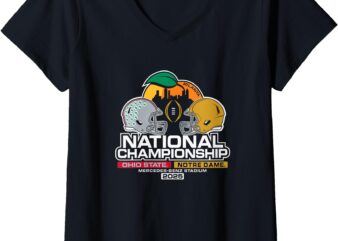 Womens Ohio State vs Notre Dame National Championship 2025 Black V-Neck T-Shirt