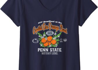 Womens Penn State Nittany Lions CFP Orange Bowl 2024-25 Navy V-Neck T-Shirt